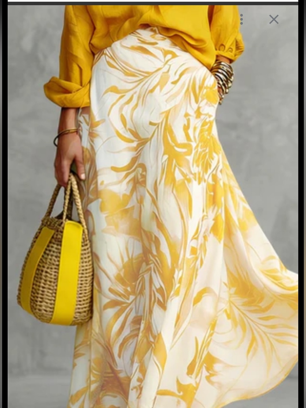 STYLEWE Yellow Floral Print Maxi Skirt
